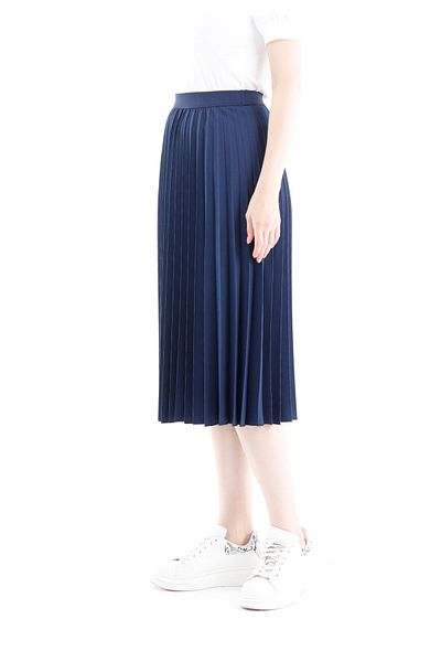 Guzella Knee Length Pleated Elastic Waist Skirt