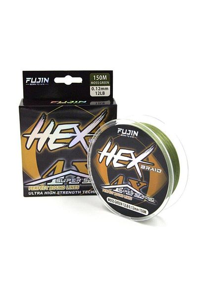 Fujin Hex Braid 4x 150mt Moss Green PE Rope Fishing Line