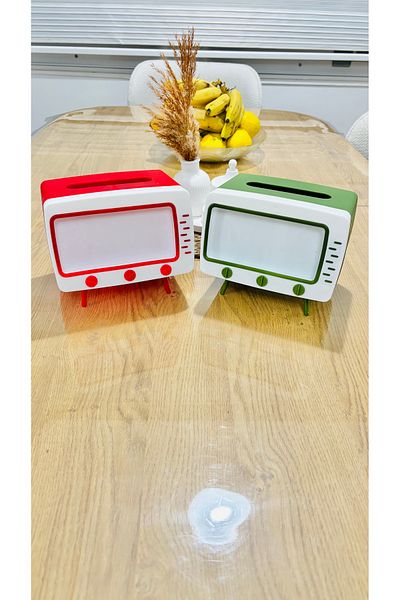 Doori Tabletop Napkin Holder, TV Shaped Napkin Paper Box, Napkin Holder with Mobile Phone Holder