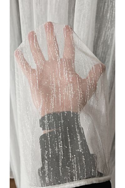Yuka Linen Ecru Tulle Curtain Does Not Crease Frequently Pleated, Not Wanted, Suitable for Every Room