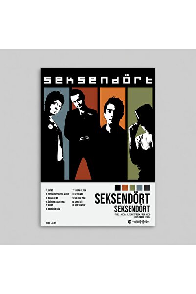 Orendart SEKSENDÖRT - Seksendört Albüm Spotify Çerçevesiz Tasarım Poster