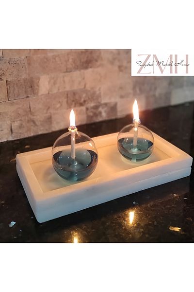 Zeybek Marble Rectangular Marble Tray Home (20×10)