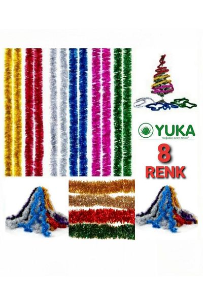 Yuka Χριστουγεννιάτικο στολίδι 8 ετών (Ασημί, Κόκκινο, Κίτρινο, Λευκό, Μπλε, Πράσινο, Πορτοκαλί, Μωβ) 2mtx5cm
