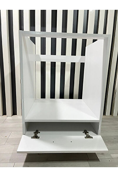 DEMİR DİZAYN Ankastre Modülü Kabini Beyaz Fırın Ocak Dolabı Kapaklı Ayarlı Ayaklı