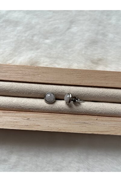 Pel Design Pink Quartz Minimal Steel Nail, Hand-Construction Earrings