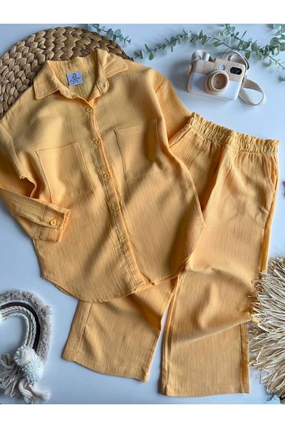 Sipsirin 100% Cotton Muslin Fabric Shirt Set – Girls Boys Ages 3-10, Stylish and Comfortable