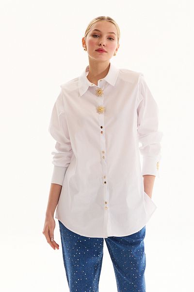 Missemramiss White Line Stile Shirt Tunic 4811