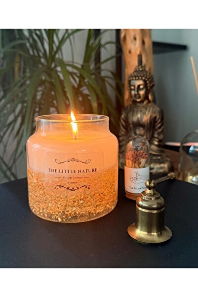 THE LITTLE NATURE 24K GOLD / ALTIN TOZU DETAYLI OUD KOKULU DEKORATİF MUM