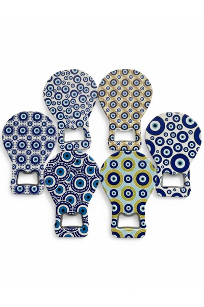 GALATA GIFT Evil Eye Bead Magnet Six (6 Pieces) for Bottles, Soda, Soda Opener Refrigerator