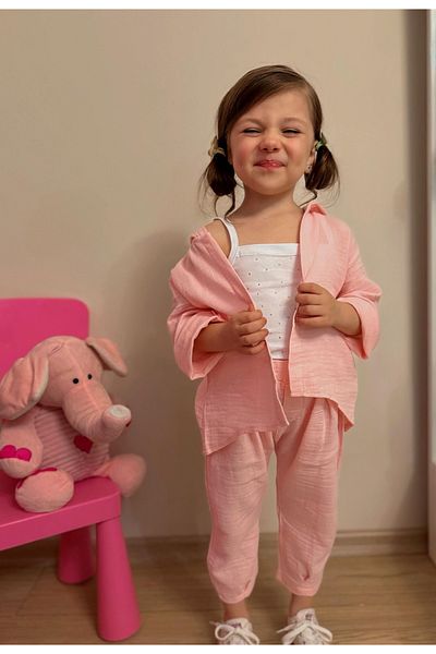 ALPİDS Rope Strap Stone Muslin Girl's Set