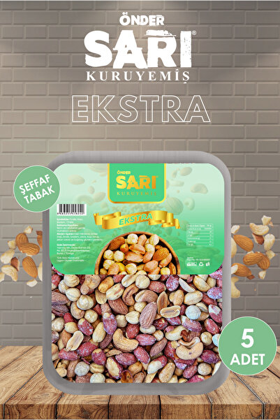 Önder Sarı Kuruyemiş EKSTRA KARIŞIK KURUYEMİŞ 120 GR X 5 ADET ŞEFFAF TABAK