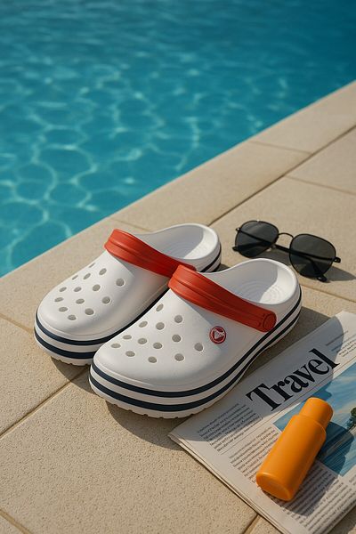 NUR KARACA 25Y9763 Front Closed Hole Pool Beach Flat Sole Eva Slippers