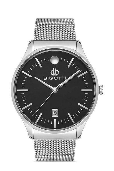 Bigotti Bg.1.10366.2 Wicker Cord Calendar Steel Case 5 Atm Waterproof Metallic Color Men's Wrist Watch