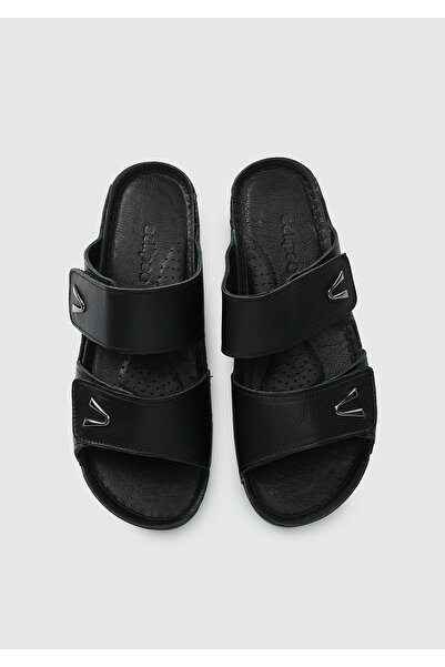 Eclipse Γυναικείες Παντόφλες - Μαύρο Δερμάτινο