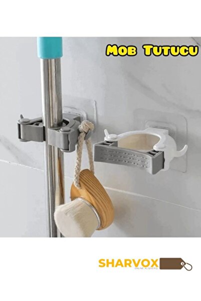 Sharvox 2-dijelni set višenamenskog držača za mop, držač ručke, kuhinjski i k...