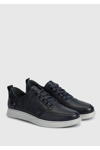 Provoq Leather Men's Shoes - Navy Blue