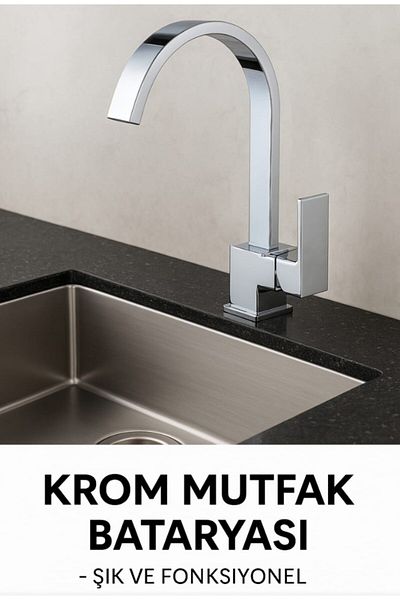 Sardıcı Sardıcı Phantom Series Chrome Kitchen Faucet with 5 Year Warranty