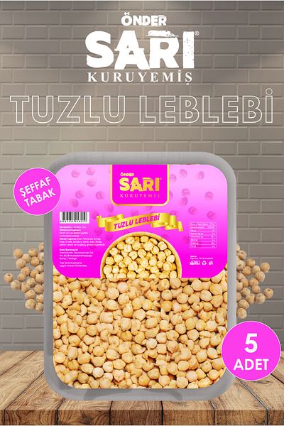 Önder Sarı Kuruyemiş Salted Pebbles Nuts 160 Gr X 5 Pieces Transparent Plate