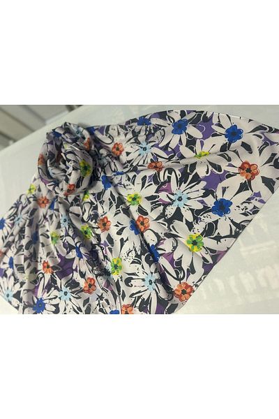 ALTUNTAŞ Women's Cotton Leaf Patterned Etnic Shawl