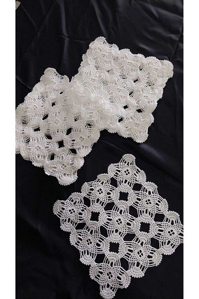 Papatyam Hand Knitted - 10 Pieces Lace / Dowry / Vintage / Cotton Rope