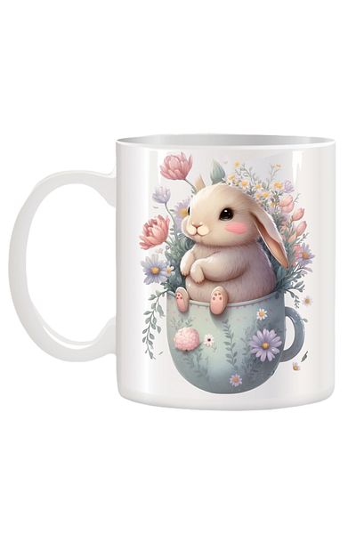 OEM Cana albă personalizată de Paște cu Iepuraș, INOVATIX. 330 ml