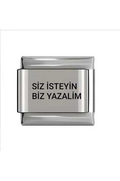 MODA Kişiye Özel Lazer Yazılı İtalyan Çelik Charm - Tekli Parça