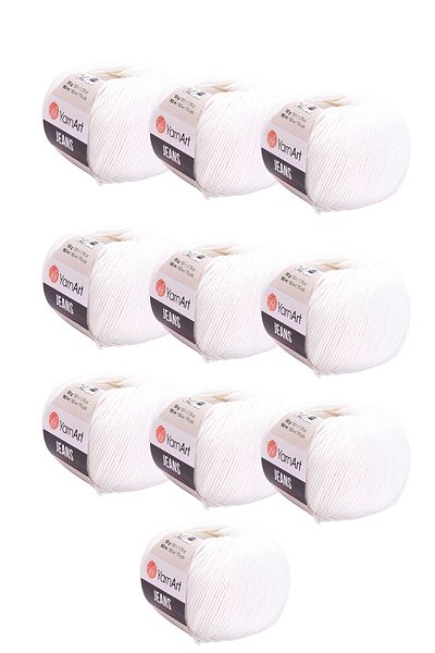 Yarnart 10 X Blugi 01 Alb Pachet 10 Blugi Amigurimi Baby Floss 10 buc