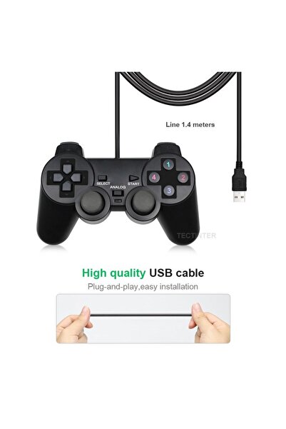 ErginGroup 1 Adet A Kalite Titreşimli Analog Kol Oyuncu Kolu PC Ps3 TV Laptop Uyumlu Joystick Oyun Kolu