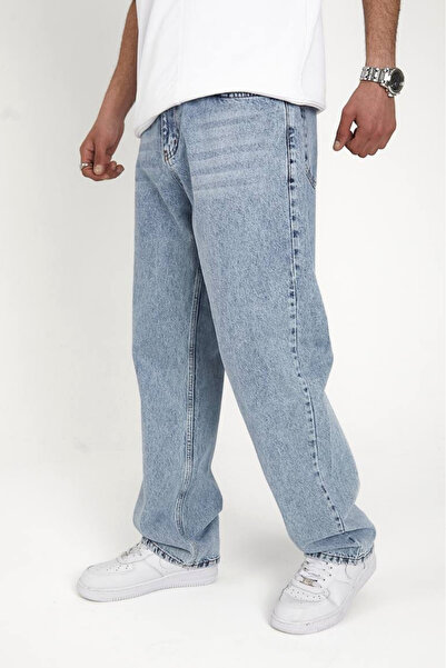 HOUSEOFGRIZZLY بنطال جينز فضفاض مناسب للغسيل الأساسي