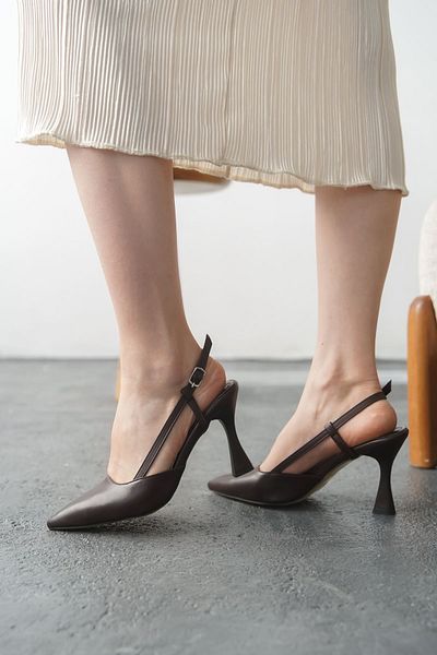 GOFFSHOES Дамски обувки на висок ток Barbos - кафяви, кожени