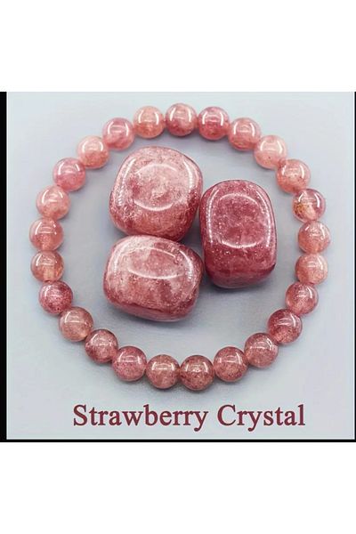 ORGANICYOU Stylish Strawberry Quartz Bracelet - Natural Stone and Chic Beads