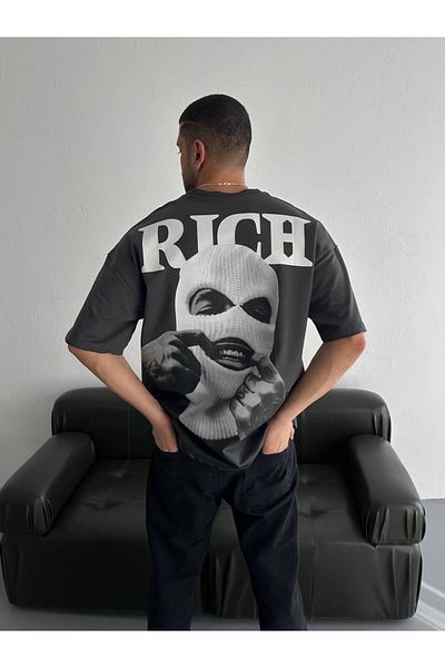 İLKCET MODA Rich Digital Print Oversize Tshirt
