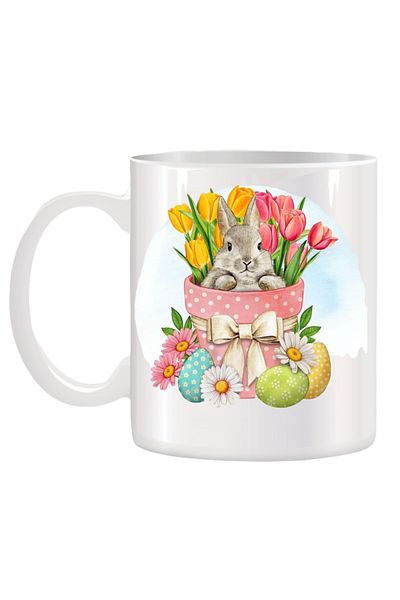 OEM Cana albă personalizată de Paște cu Iepuraș, INOVATIX. 330 ml