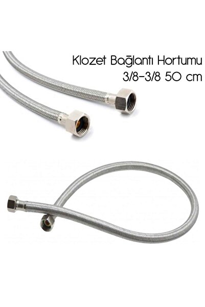 Viosa 2'li Klozet Taharet Musluğu Bağlantı Hortumu Flex 50 Cm