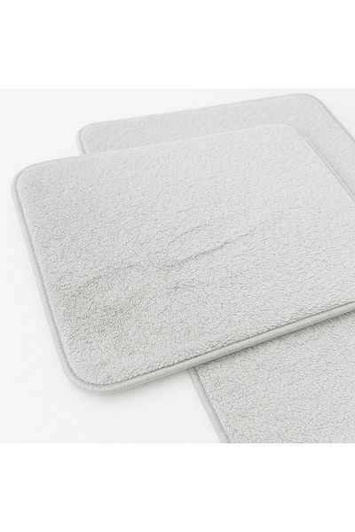 FeelHome Αντιολισθητική βάση Wellsoft, Απορροφητική, Μαλακή Σετ Χαλάκι Μπάνιου 2 τεμαχίων Γκρι