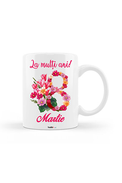 OEM Cana albă personalizată pentru 8 Martie - Ziua Femeii, „La mulți ani!”, I...