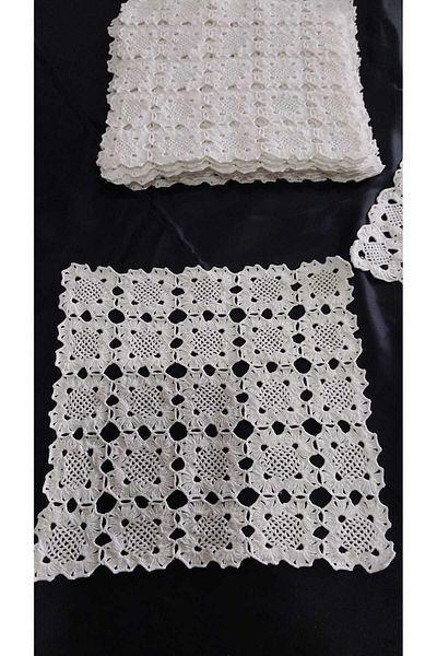Papatyam Hand Knitted Crochet 1Pc Lace(23X23) 11Pc(19X19) Handcrafted Lace/Vintage/Dowry Lace/Cotton Rope