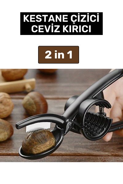 Wintoup Premium High Quality Ergonomic Handle Chestnut Scraper Walnut Cracker 2 in 1