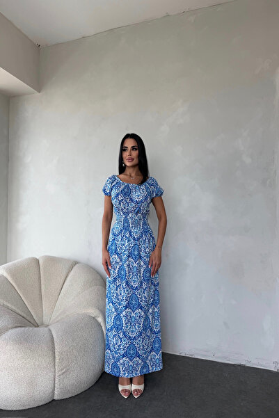 LİLA İSTANBUL Лятна рокля с етнически мотиви и мадонна яка (стандартни размер...