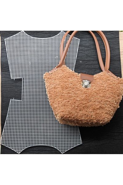 HOBİ55 White Bag Plastic Canvas 50X32 cm