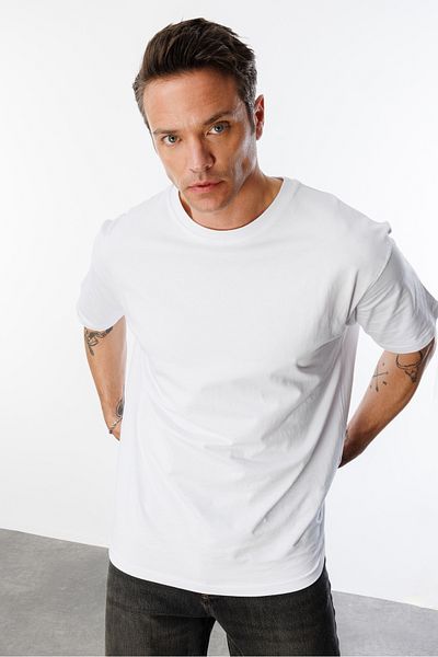 GENIUS STORE Ανδρικό T-Shirt Oversize Fit 100% οργανικό βαμβάκι με λαιμόκοψη