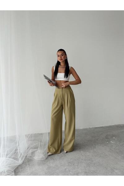 mydukkan.co Kemeri Dantel Detaylı Palazzo Pantolon