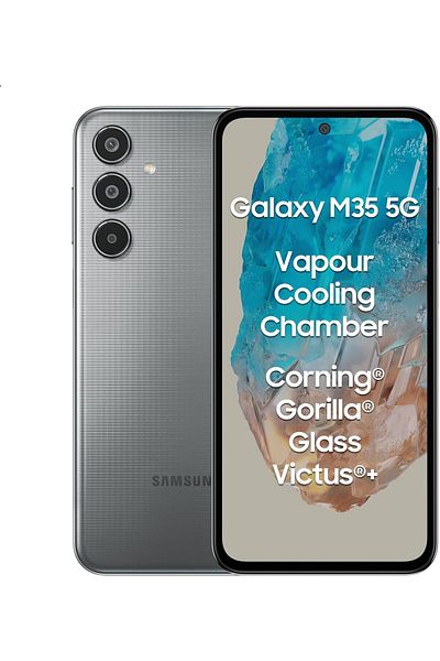 Samsung جالكسي M35 5g (رمادي رعدي، ذاكرة وصول عشوائي (RAM) سعة 6 جيجابايت، سعة تخزين 128 جيجابايت) غرفة تبريد بخارية | بطارية 6000 مللي أمبير/ساعة
