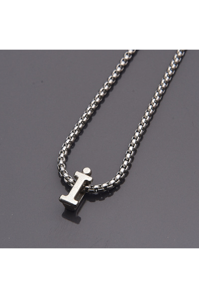 idolavm Kişiye Özel Harfli Erkek Kolye Çelik Takı Hediyelik Aksesuar