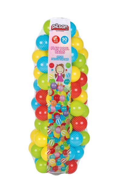 OEM Set 50 bile colorate mari de joaca, Pilsan, diametru 9 cm