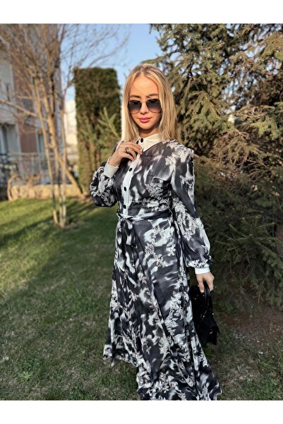 Cardella Δαντελένιο Κεντημένο Φόρεμα Hijab Συμβατό Φόρεμα με κορδόνια