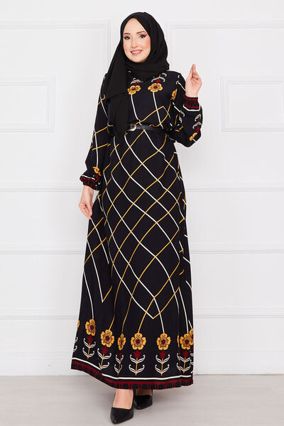 EBRUTESETTÜR Diamond Patterned Hijab Viscose Dress