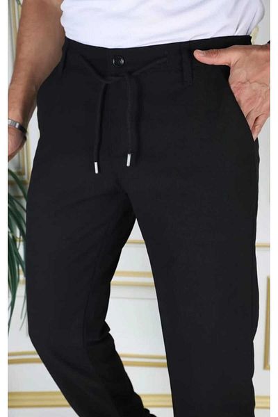 Denim Ανδρικό μπεζ ιταλικό κομψό, ελαστικό, ελαστικό κορδόνι Lycra, κομψό, βαμβακερό ύφασμα παντελόνι School