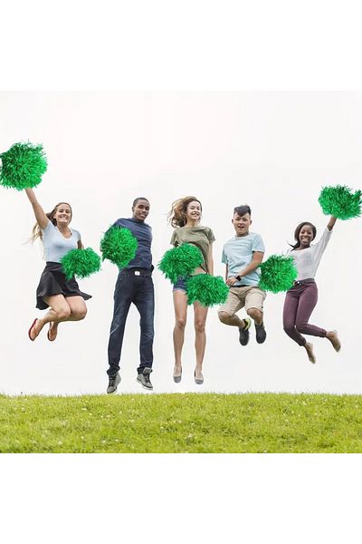UĞURDAN 1 Pair of Bright Green Pompoms - Cheerleading Demonstration Pompom - April 23 Pompom