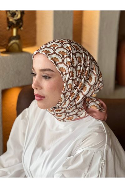 Modakaşmir Carnation Pattern Tanca Silky Scarf